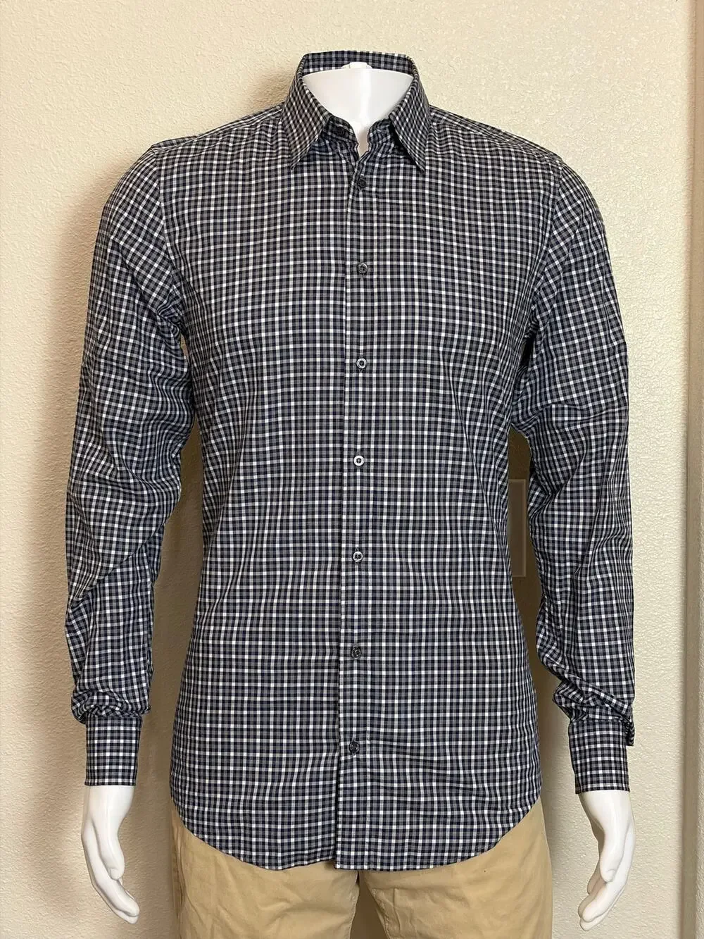 Gucci Authentic 2015 Frida Giannini Plaid Long Sleeves Button-Up Shirt 15/38